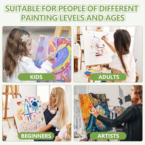 FUMILE Stretched Canvas for Painting 12x12, 12 Pack Square Canvases for Painting-5/8 in Profile Primed White Blank Painting Canvas Value Pack for Oil & Acrylic Paint - size: 12x12 in