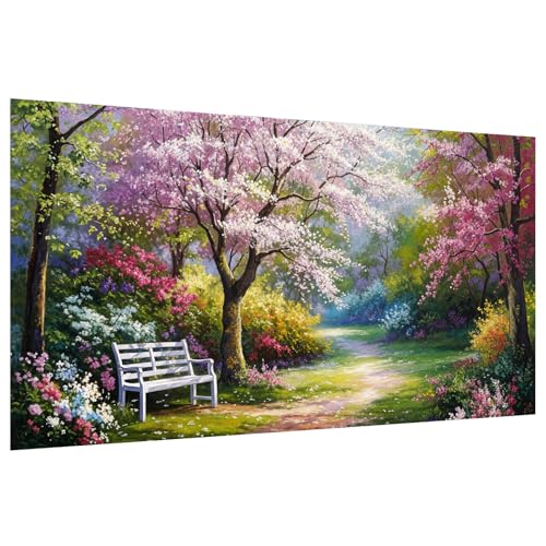 JOOZ Flowers Diamond Painting Kits for Adults 5D Large Landscape Diamond Painting Kit for Adults Full Drill Trees Diamond Painting Kits Gem Art Kits for Home Wall Decor 27.5x15.7Inch - color: GH02