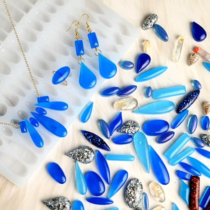 Resin Earring Molds, 41 Paired Shapes Stud Earring Silicone Molds | for Epoxy Resin Casting, Rectangle Oval Cabochon Teardrop Gem Pendant Mold for DIY Jewelry Necklace, Dangle Drop Keychain - color: 1PCS Tear Drop Shape Resin Jewelry Molds