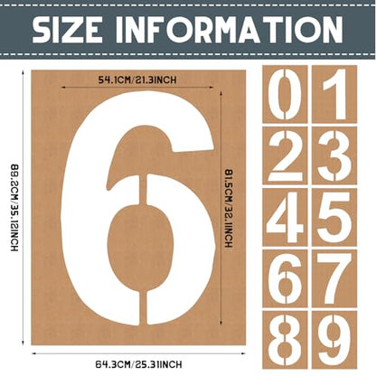 Briwooody 32 Inch Large Number Stencils, 0-9 Reusable Templates Set - size: 32 Inch