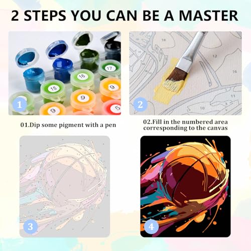 Paint by Numbers Kit for Adults Beginners & Kids Ages 8-12 with Frame - color: style-7