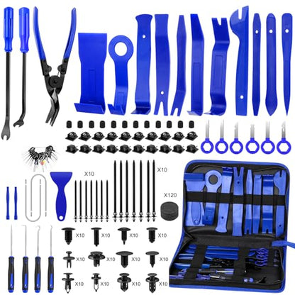 JNLK 352pcs Trim Removal Tool, Pry Tool, Door Panel Removal Tool Kit, Clip Tool, Fasteners Removal Tool with Car Retainer Body Clips Set, Blue - color: Blue