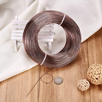 Pandahall 984 FT Brown Aluminum Wire 20 Gauge Flexible Metal Craft Wires Armature Bendable Wire for Jewelry Making, Bonsai Trees, Sculpting, DIY Crafts Beading Floral