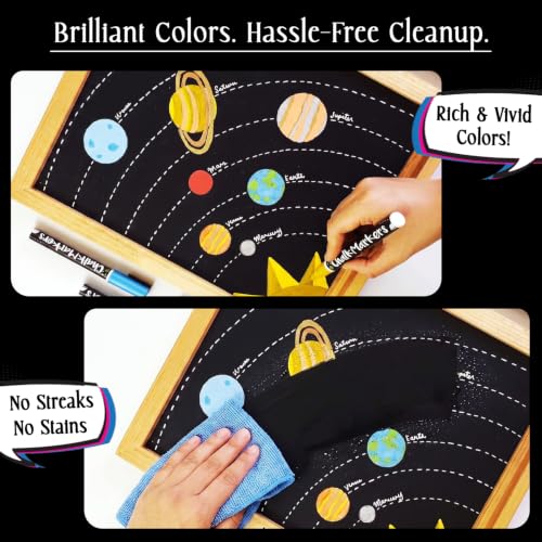 Chalkola 10 Extra Fine Tip Metallic Chalk Markers for Blackboard - 1mm Tip - size: Extra Fine Tip - 1mm