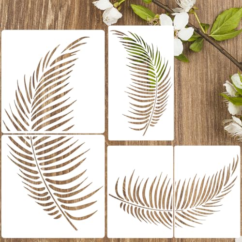 Palm Leaf Stencil Leaf Stencils for Painting on Walls | Large Tropical Leaves Stencils for Crafts Furniture Wood Fabrics - style: Palm