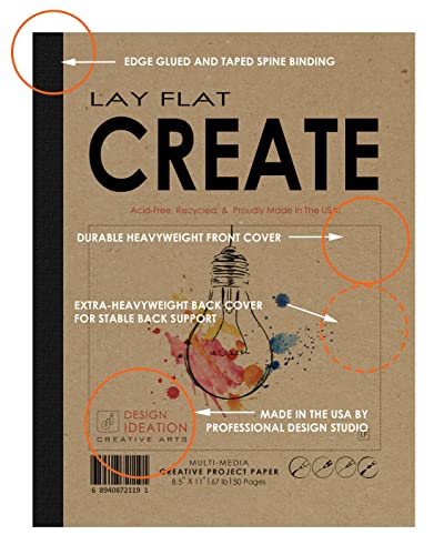 Design Ideation Lay Flat Create. Removable Sheet Sketchbook. Premium Paper. Smart-Bind Reinforced Lay Flat Binding. (8.5" x 11") LF-2550-LS - size: 2550 (8.5" x 11")