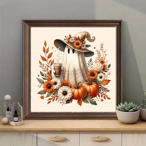RYMILIE Halloween Diamond Art Kits for Adults Fall Pumpkins 12x12inch - color: DP01263