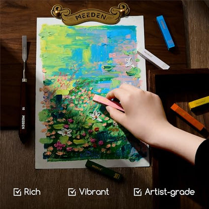 MEEDEN Artist Square Oil Pastels: 48 Colors with Extra 2 White & 2 Black
