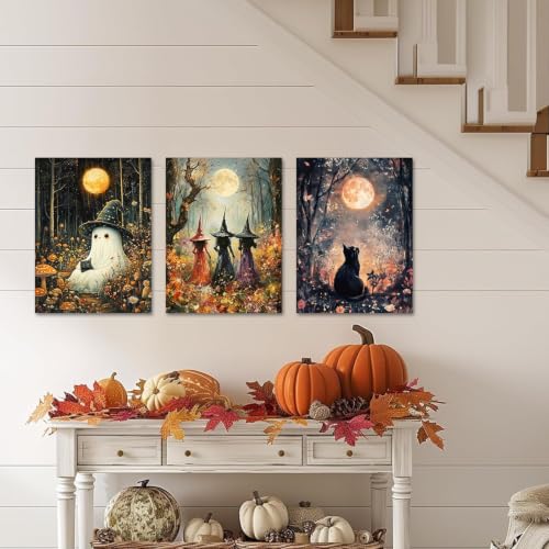 3 Pack Diamond Painting Kits for Adults Halloween Diamond Art for Adult | Full Round Drill Paint by Diamond, Halloween Diamond Painting Gem Art, Arts and Crafts for Adults Beginners 12x16 Inch - color: 3 Pack-Halloween