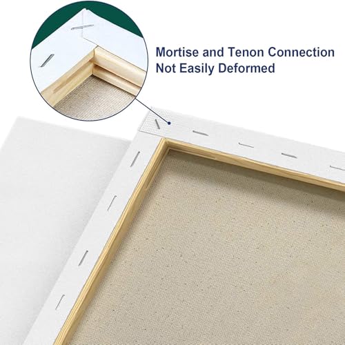Stretched Canvases for Painting 8x24 Inch 5-Pack, 10 oz Triple Primed Acid-Free 100% Cotton Long Blank Canvas, Art Canvases for Oil Paint Acrylics Pouring & Wet Art Media, Pour Painting - size: 8"x24"(5-Pack), style: Studio