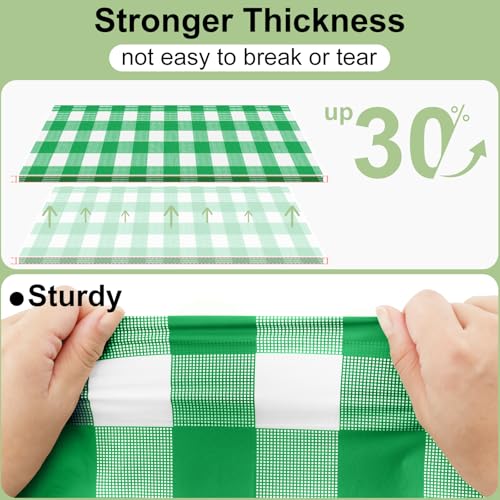 misaya 4 Packs 54 x 78 Inch Buffalo Disposable Table Cloth, Waterproof Plastic Tablecloth, Rectangle Green and White Checkered Table Covers for Picnic, Birthday, Party, Back to School - color: Green and White, size: 54" X 78"