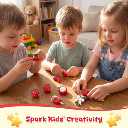 VioraWhite 40 Pcs 21 oz Air Dry Clay Bulk Modeling Clay,Red | Ultra Lightweight Foam Modeling Clay for Kids Adults, DIY Crafts Party Arts, School Project Gifts Supplies - color: Red