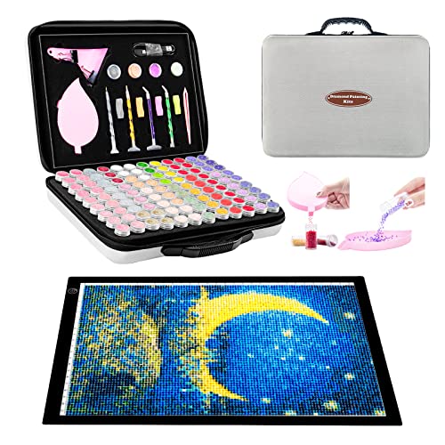 LitEnergy 9”x12” LED Light Pad Kits, USB Powered Light Board, Adjustable Brightness Light Box with 108 Slots Jars and Accessories for Diamond Art Painting (Black) - color: BLACK, size: 05 - 9”x12” kits