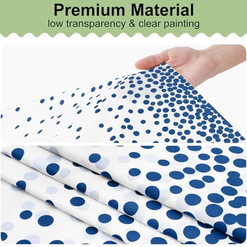 3 Packs Dot Disposable Table Cloth, 54 x 108 Inch Waterproof Plastic Tablecloth, Rectangle Navy Dots in White Table Covers for Picnic, Birthday, Party and Back to School - color: Navy in White, size: 54" x 108"