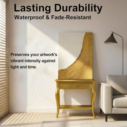 YULL 7.6 oz/225 ml Metallic Gold Acrylic Paint Tubes, Thick Opaque Waterproof Golden Acrylic Paint for Wood/Canvas/Metal/Plastic/Furniture, Non-Toxic Water-Based Washable Indoor/Outdoor Craft Paints - color: Gold (Metallic)