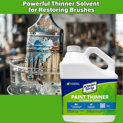 Klean Strip Green Paint Thinner - 1 Gal - Odorless Paint Thinner for Oil Painting and Stains - Varnish Thinner - Low-Fume Solvent for Cleaning Painting Tools - Available with Omni Depot Gloves