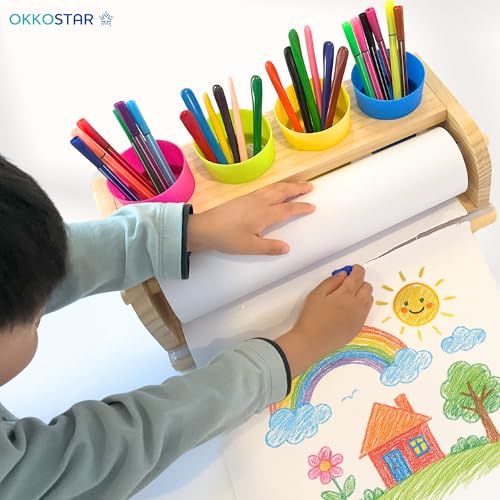 Kids Art Easel & Paper Roll, Tabletop Drawing Station, 30-Pc Set