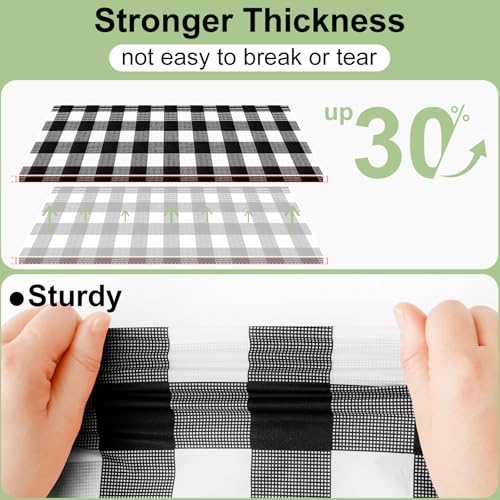 4 Packs Buffalo Disposable Table Cloth, 54 x 108 Inch Waterproof Plastic Tablecloth, Rectangle Black and White Checkered Table Covers for Picnic, Birthday, Party, Back to School - color: Black and White, size: 54" x 108" - 4 Pack