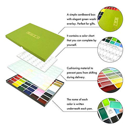 Kuretake Gansai Tambi Watercolor Paint Set, 24 Colors, Made in Japan - style: Set of 24 colors