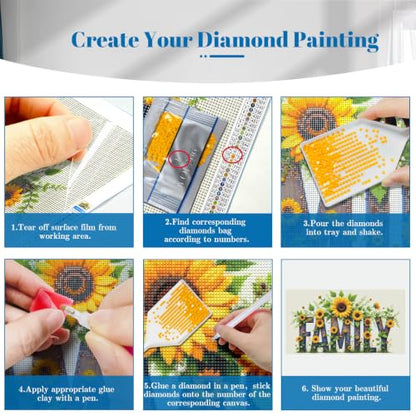 YOYA Large Diamond Art Kits for Adults, Sunflower 5D Diamond Painting - color: Sunflower 506