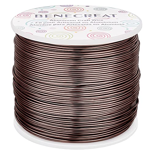 BENECREAT 9 12 15 18 20 Gauge Brown Aluminum Wire (18 Gauge,492 FT) Anodized Craft Making Beading Floral Colored Aluminum Craft Wire for Gem Wrapping, Jewelry Craft Making - color: Brown, size: 18 Gauge