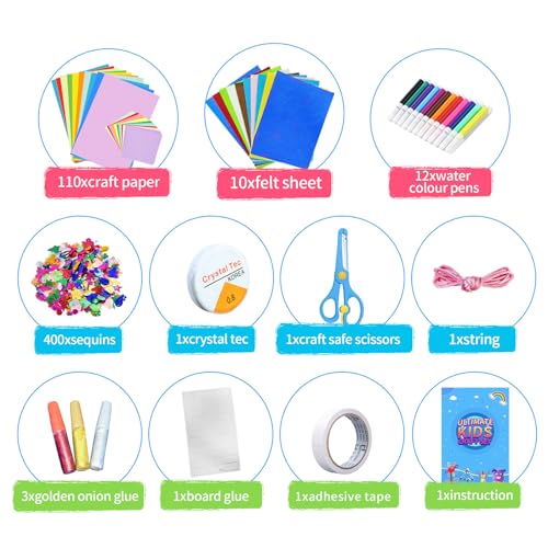 Itopstar 3000+ Kids Arts & Crafts Supplies for Girls - Ultimate Crafting Set in Portable 3-Layered Plastic Art Box - All-in-One DIY Art Supplies for Girls 8-12 - color: dark-pink3000pcs