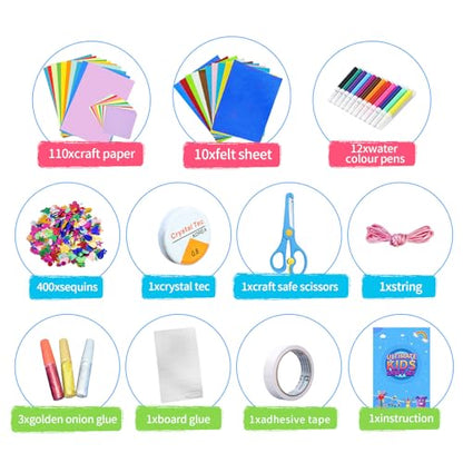 Itopstar 3000+ Kids Arts & Crafts Supplies for Girls - Ultimate Crafting Set in Portable 3-Layered Plastic Art Box - All-in-One DIY Art Supplies for Girls 8-12 - color: dark-pink3000pcs