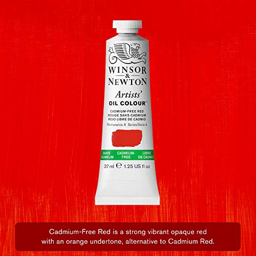 Winsor & Newton Artists' Oil Paint, 37ml Tube, Cadmium-Free Red - color: Cadmium-free Red, style: 1.25-oz Tube