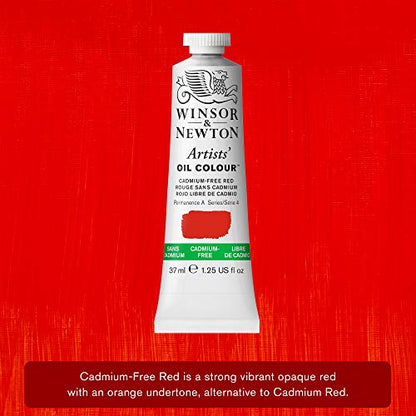 Winsor & Newton Artists' Oil Paint, 37ml Tube, Cadmium-Free Red - color: Cadmium-free Red, style: 1.25-oz Tube