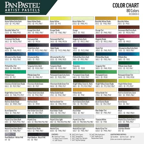 PanPastel Artist Pastels by GOLDEN, 80 Color Set, Professional Artist Pastels, Unique Pan Format (cake-like)