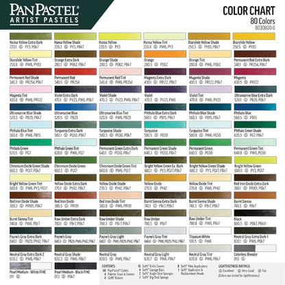 PanPastel Artist Pastels by GOLDEN, 80 Color Set, Professional Artist Pastels, Unique Pan Format (cake-like)