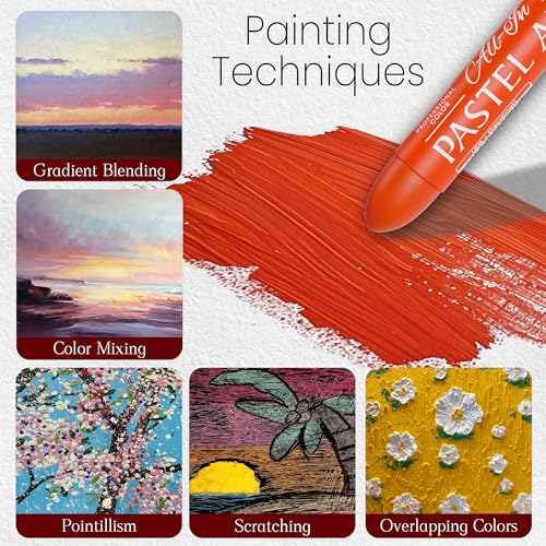6 Pack Jumbo Oil Pastels Set (14 x 84 mm), Soft Oil Pastels with Vibrant Colors, Great Blending and Layering, Pastel Crayons for Professional Artists and Hobbyists - color: i Like