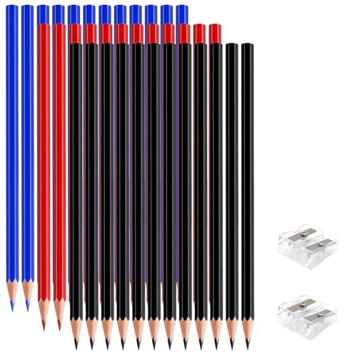 36 PCS Red Blue Black Colored Pencils, Pre-sharpened Professional Wooden Art Pencils Set for Artists Painting | Premium Drawing Sketching Supplies (Red Blue Black) - color: redblueblack