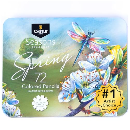 Castle Art Supplies 72 Spring Colored Pencils for Adults - Display Tin - color: Spring