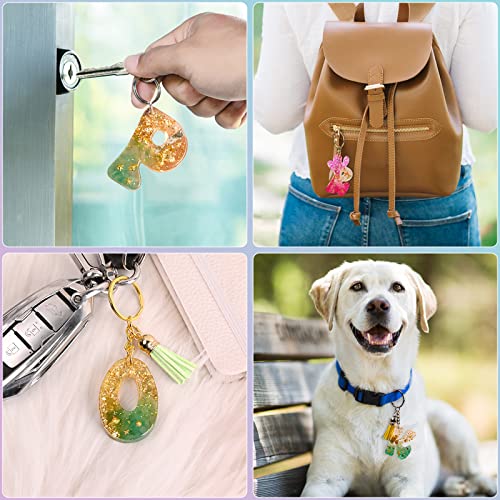 Alphabet Keychain Molds with Hole, Reversed Alphabet Silicone Molds for Epoxy, Letter Resin Molds for Keychain Jewelry Pendant Making - color: Alphabet Mold with Keychain