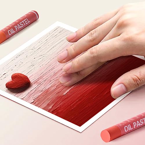 Mifuner Soft Oil Pastels Set (6 Sticks,6 Colors),Colors Heavy Oil Pastels Vibrant and Creamy,Pastel Art Supplies for Artists,Gallery Oil Painting Stick,Adult Art Drawing. Red - color: Pastel-6pcs Red