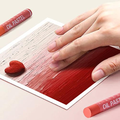 Mifuner Soft Oil Pastels Set (6 Sticks,6 Colors),Colors Heavy Oil Pastels Vibrant and Creamy,Pastel Art Supplies for Artists,Gallery Oil Painting Stick,Adult Art Drawing. Red - color: Pastel-6pcs Red