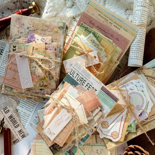 460 Sheets Vintage Scrapbook Papers Journaling Scrapbooking Supplies Kit junk journal supplies Decorative Craft Paper for Planner, Bullet Journal Collage Card Embellishment Retro Crafts
