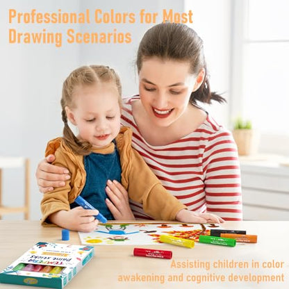 JUPITEARTH Tempera Paint Sticks for Kids, Quick Drying, 12 Colors - color: 12 Classic Colors