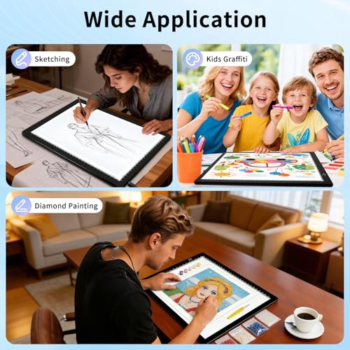 Ultra Thin Light Pad for Tracing, A4 Drawing Light Board | Adjustable Brightness Light Up Tracing Pad for Sketching, Tattoo Transfer, Crafts & Everyday Creative Projects - style: A4SA