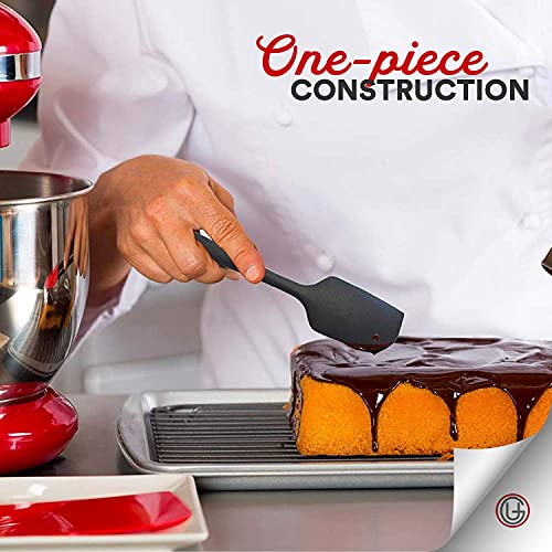 UpGood Silicone Spatula Set 600°F - High Heat Resistant Nonstick, Small and Large Kitchen Spatulas - Flexible BPA Free Professional Grade Cookware - Utensils for Cooking, Baking, Mixing(3 Pcs, Grey) - color: Gray, size: 3 Piece Set