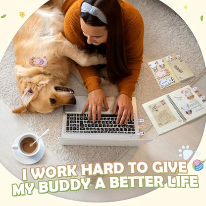 Hommie Cute Sticky Notes, Dog Sticky Notes Set Planner Dividers Self-Stick Notes Pads Animal Divider Tabs Bundle Writing Memo for Dog Lovers Office School Supplies - color: Dog(yellow Background)