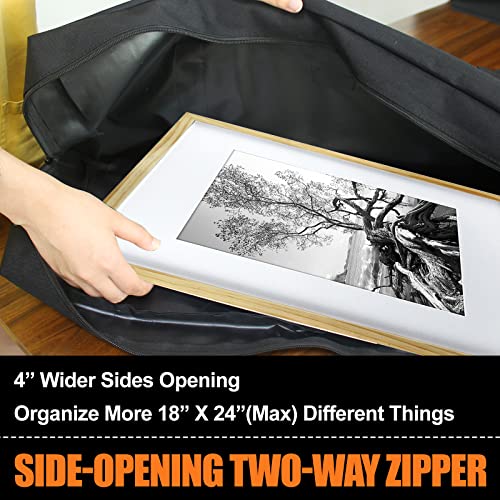 Cupohus 19" x 25" Lightweight Art Portfolio Bag (Edition 2.0) with Outer Pockets and Handle, Student Carry Transport Storage Bag for 18" x 24" Artworks - size: 19" x 25" x 4"