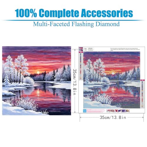 Lophomie Diamond Art Kits for Adults, 5D Diamond Painting Kits 14x14 in - color: Diamond Art Landscape, size: 13.8x13.8in (35x35cm)