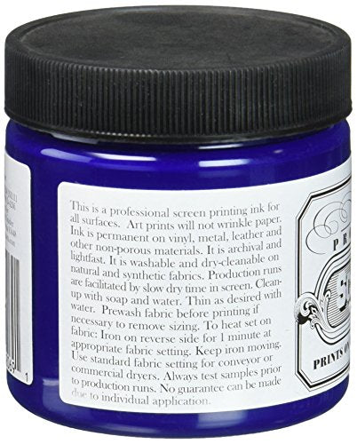 Jacquard Professional Screen Print Ink, Water-Soluable, 4oz Jar, Blue (111)