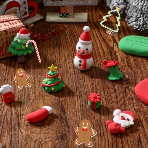 VioraWhite 72 Pcs 38oz Air Dry Clay Bulk Modeling Clay,Christmas Color - color: Christmas Color
