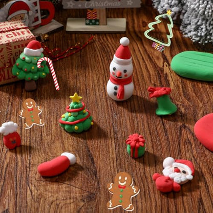 VioraWhite 72 Pcs 38oz Air Dry Clay Bulk Modeling Clay,Christmas Color - color: Christmas Color