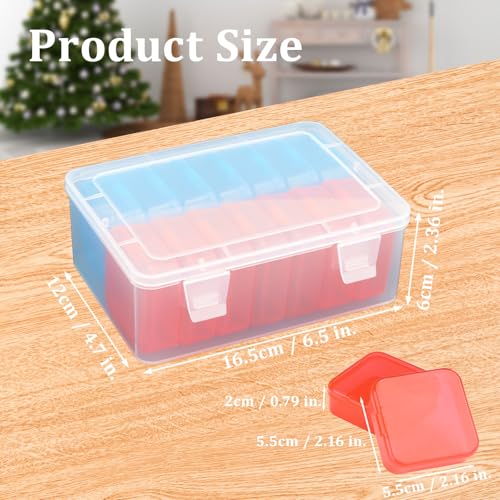 Mathtoxyz Small Bead Organizers(Red, Blue), 30 Pieces Plastic Storage Cases Mini Clear Bead Storage Containers Transparent Boxes with Hinged Lid and Rectangle Clear Craft Supply Case - color: BlueRed - 2P