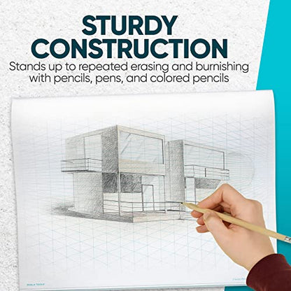 Koala Tools | Drawing Perspective (1 and 2-Point) Large Sketch Pad (2 Point - 11 x 17) - size: 2 Point - 11 x 17