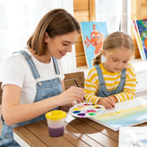 Colorful Basic Acrylic Paint Set, 18 Pack with Brush & Palette, Craft Paint